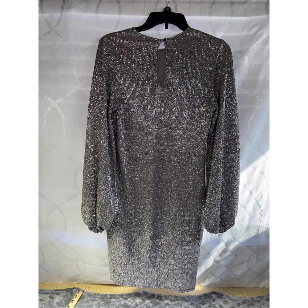 Caramela Sequin Cocktail Dress Silver, Fully Lined, Size M Never Worn ! - Picture 2 of 15